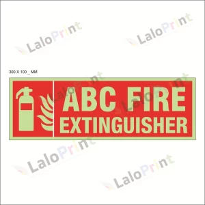 Photo-Luminescent (Glow In Dark) Fire Extinguisher Signage Board (300 mm x 100 mm)