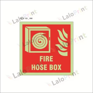 Photo-Luminescent (Glow In Dark) Fire Hose Box Signage Board (150 x 150 mm)