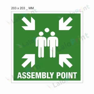 Photo-Luminescent (Glow In Dark) Assembly Point Signage Board (300 mm x 300 mm)