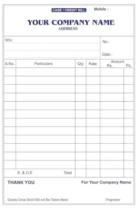 A4 Bill Book