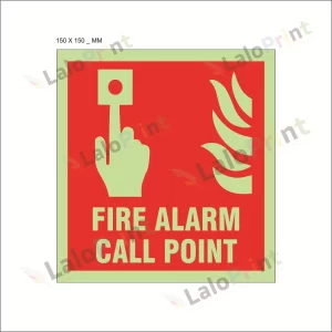Photo-Luminescent (Glow In Dark) Fire Alarm Call Point Signage Board (150 mm x 150 mm)