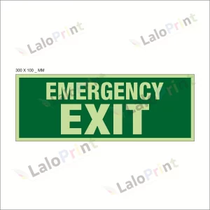 Photo-Luminescent (Glow In Dark) Emergency Exit Signage Board (300 mm x 100 mm)